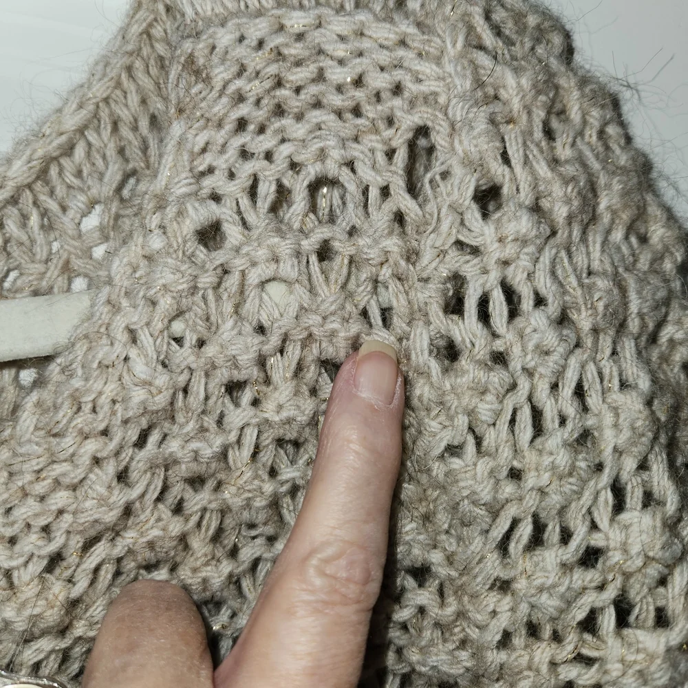 Berretti Made In Italy Open Knit Tan Metallic Sweater Size L Alpaca Wool Blend - Picture 8 of 13